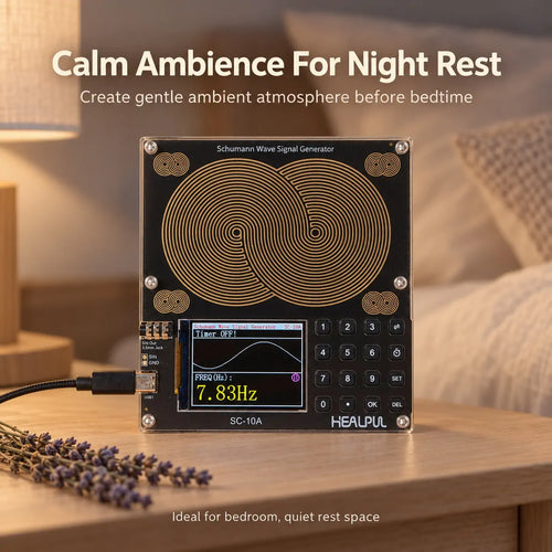 HealPul SC-10A Schumann Resonance Frequency Generator | 0.01Hz-200kHz Adjustable | Programmable Timer | USB Powered for Sleep, Meditation & Work Focus