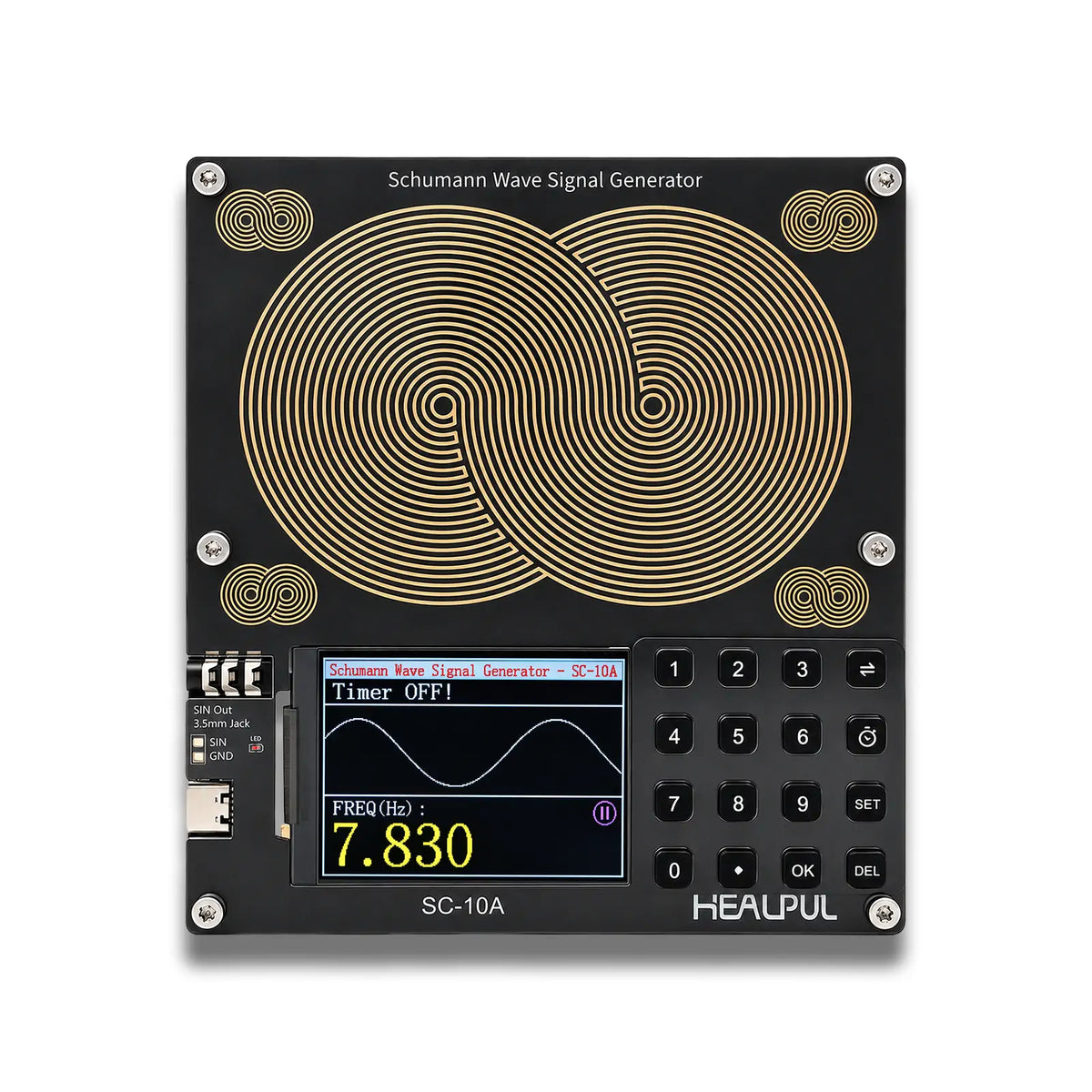 HealPul SC-10A Schumann Resonance Frequency Generator | 0.01Hz-200kHz Adjustable | Programmable Timer | USB Powered for Sleep, Meditation & Work Focus